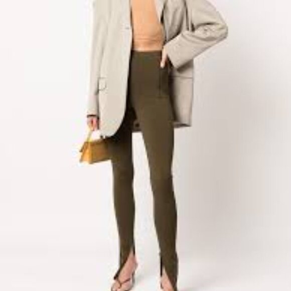 Wardrobe.NYC NWT Side Zip Legging Womens XS Military Green Pull On Stretch $400 - Picture 2 of 12